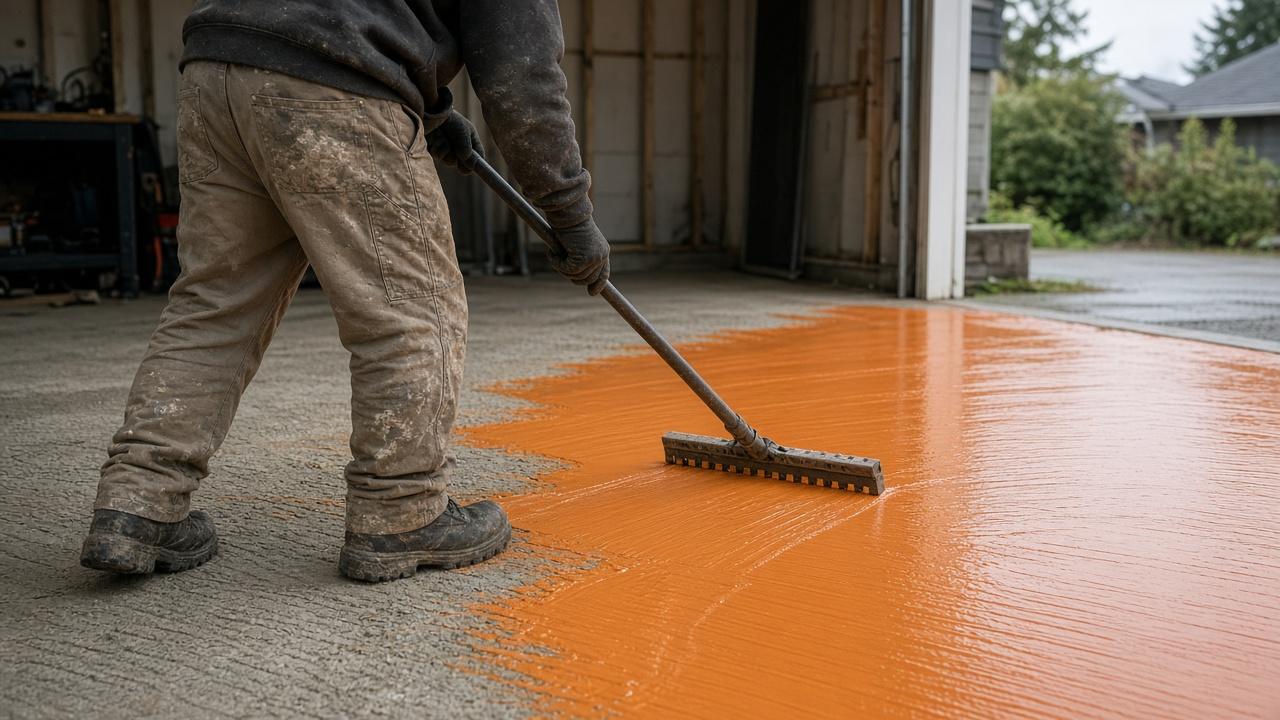 Epoxy flooring installation step 2 Kelowna